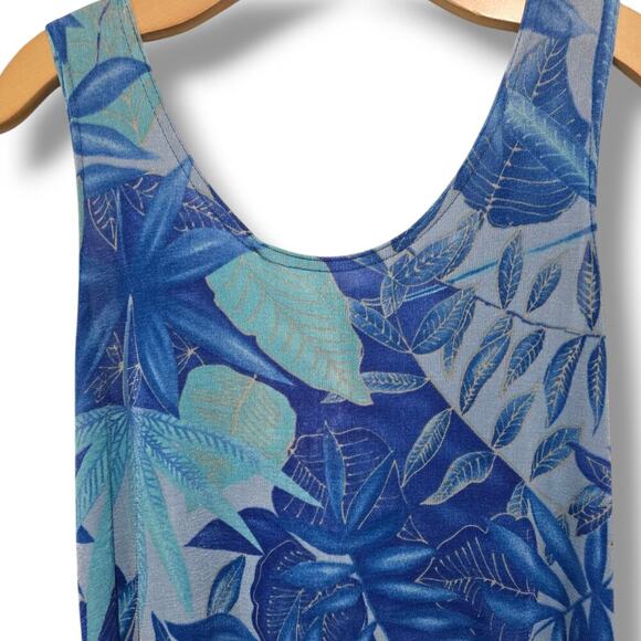 No 1 Funwear Factory women's blue floral sleeveless maxi dress - Picture 2 of 8